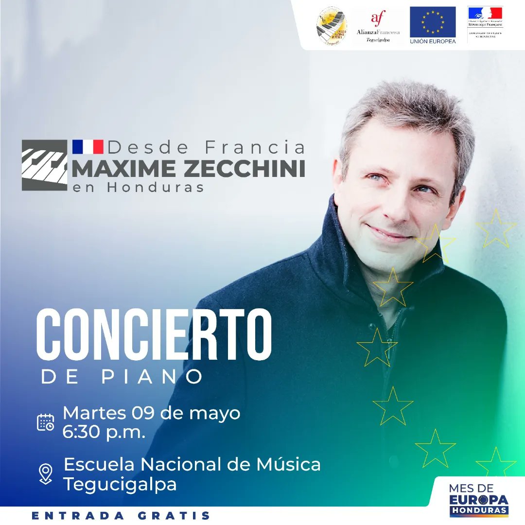¡Ya estamos listos y listas para el concierto de hoy con Maxime Zecchini 🇫🇷!

#DíaDeEuropa #EuropeDay2023 
<a href="/EmbaFrancia_Teg/">La France au Honduras</a> 
<a href="/AFTegucigalpa/">AF Tegucigalpa</a>