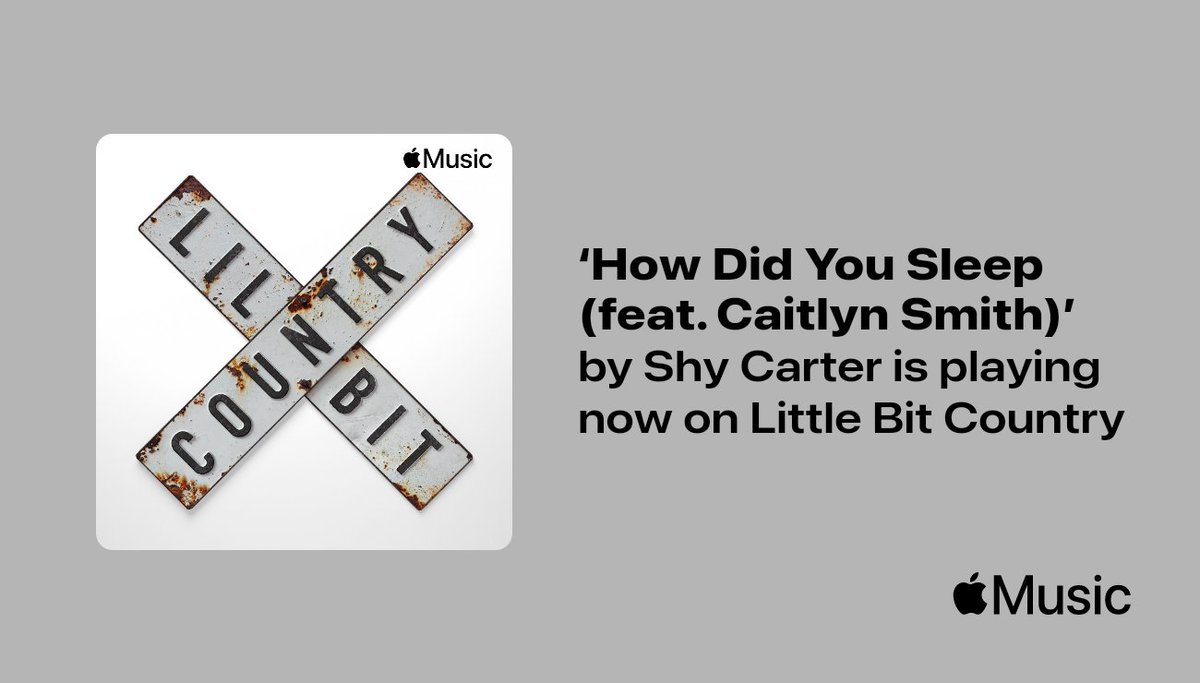 Shy Carter (@shycarter) on Twitter photo Thanks <a href="/AppleMusic/">Apple Music</a> for adding “How Did You Sleep (feat. @CaitlynSmith)” to Little Bit Country!
music.lnk.to/IsW6fx Thanks <a href="/AppleMusic/">Apple Music</a> for adding “How Did You Sleep (feat. @CaitlynSmith)” to Little Bit Country!
music.lnk.to/IsW6fx