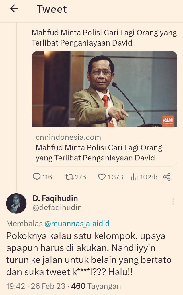 Halu pak @defaqihudin ??? 

Bapak ini seorang terpelajar, Dosen di perguruan tinggi agama kok bgini yah ngomongnya?? Benci dgn NU Ansor dan Banser. Bapak ini punya masalah apa sama kami?? 

Semua twit kebencian bapak  sudah saya SS.