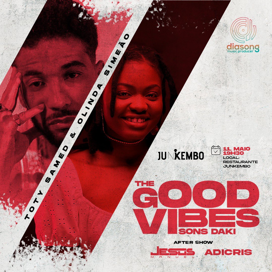Fui convidado para o The Good Vibes. Concerto às 19h30 no Junkembo esta quinta. 
Com a Olinda Simeão 

🫶