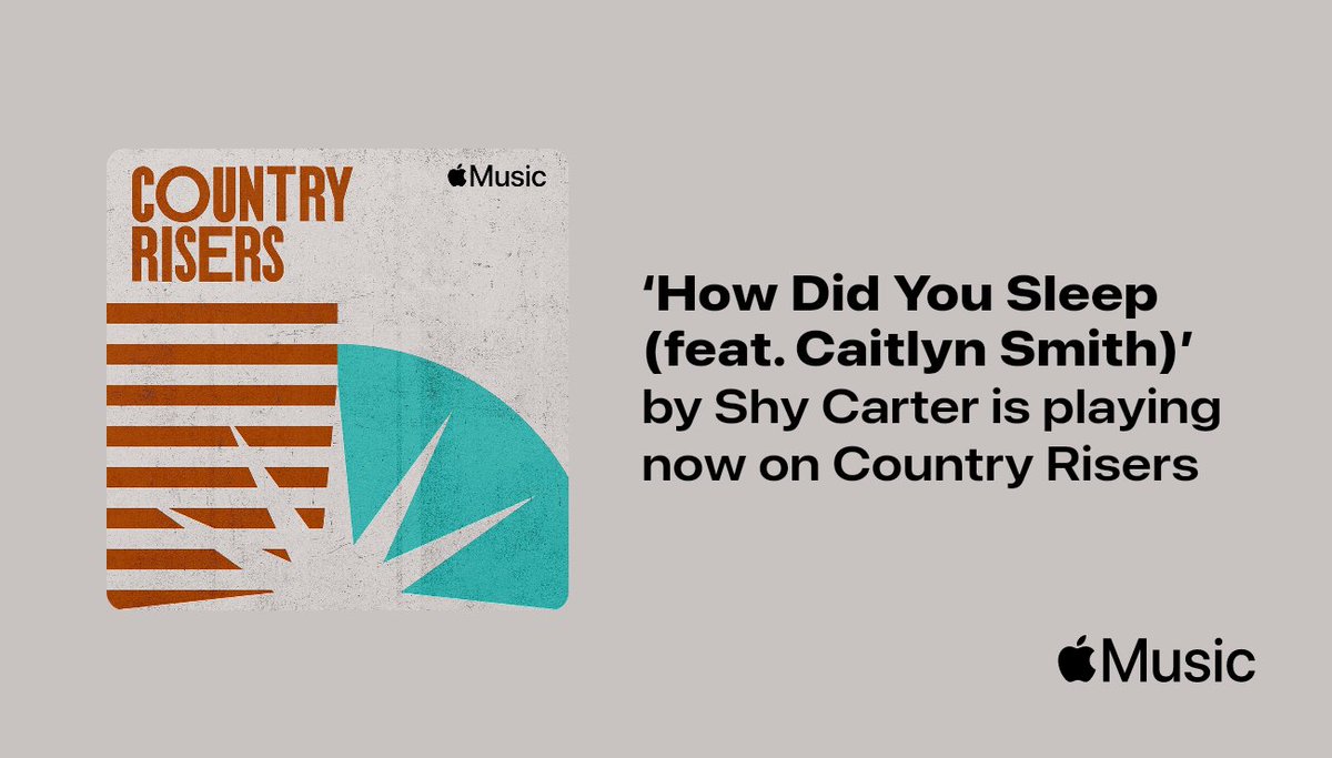 Thanks @AppleMusic for adding “How Did You Sleep (feat. @CaitlynSmith)” to Country Risers! music.lnk.to/ANhLGY