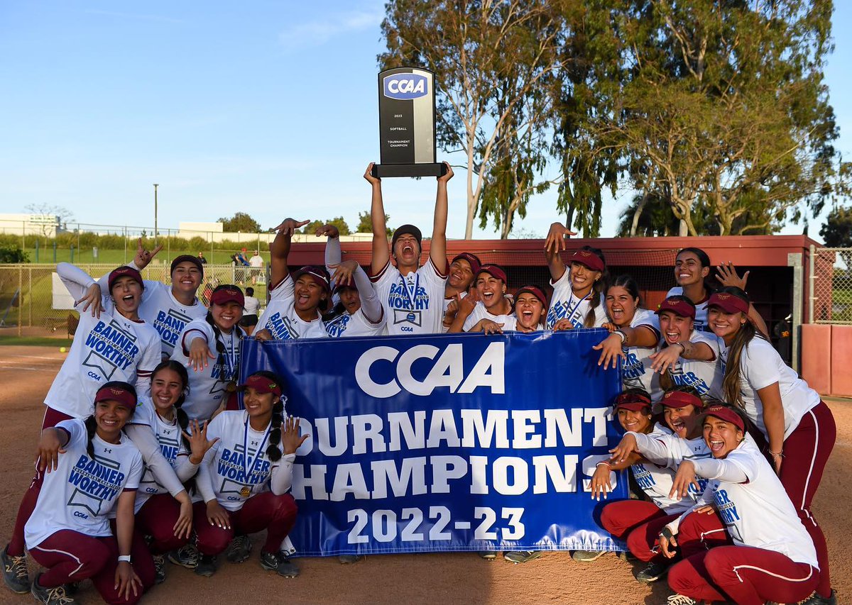 DominguezHills's tweet photo. Congratulations to the @csudhsoftball team for winning their first @goccaa  Tournament Championship.🏆 We are so proud of this team. Their hard work and dedication led them to this historic win. Next up, the NCAA Division II Regional Tournament! 🥎 We wish them all the best. ✨ https://t.co/VTxVDTWQ22