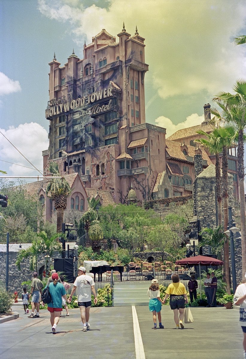 Here's something familiar from Disney-MGM Studios, though you may also notice something unusual in front of the Tower of Terror. I believe this was a stage for the grand opening of that attraction, which was about a month after this June, 1994 photo was taken.