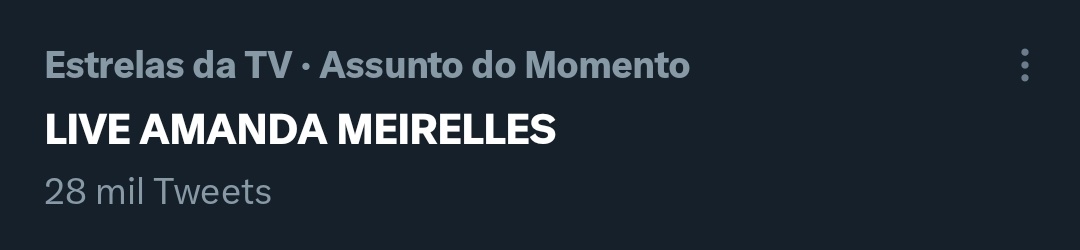Tá subindo!!! 
LIVE AMANDA MEIRELLES