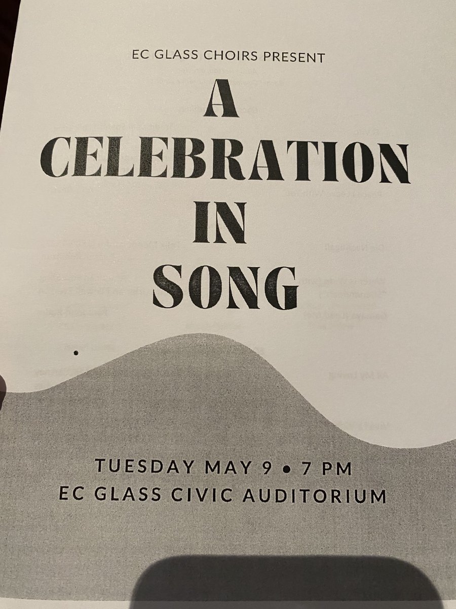 Tonight we have a choral concert at EC Glass!  ⁦<a href="/ecghighschool/">E.C. Glass H.S.</a>⁩
