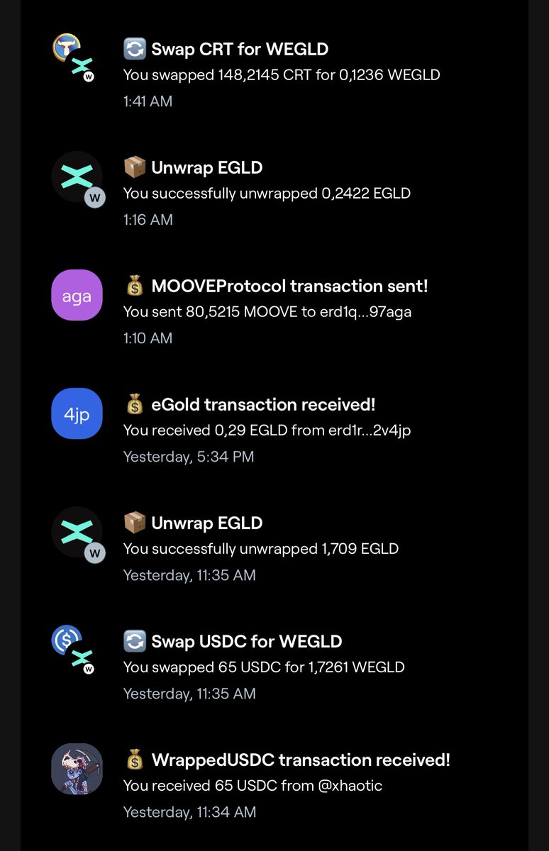 DragomirCata14's tweet photo. In just 1 day I managed to get 2.5 $EGLD from @MultiversX communities.

Some game rewards from @CantinaRoyale 
The monthly games reward from @FightoonsStudio @riseofhye 
Swapped 80 MOOVE from @wecowcow for 0.2 $EGLD
Received 0.29 $EGLD from @elrondshibas (RIP)

#woowoo https://t.co/2sQKlGllRl