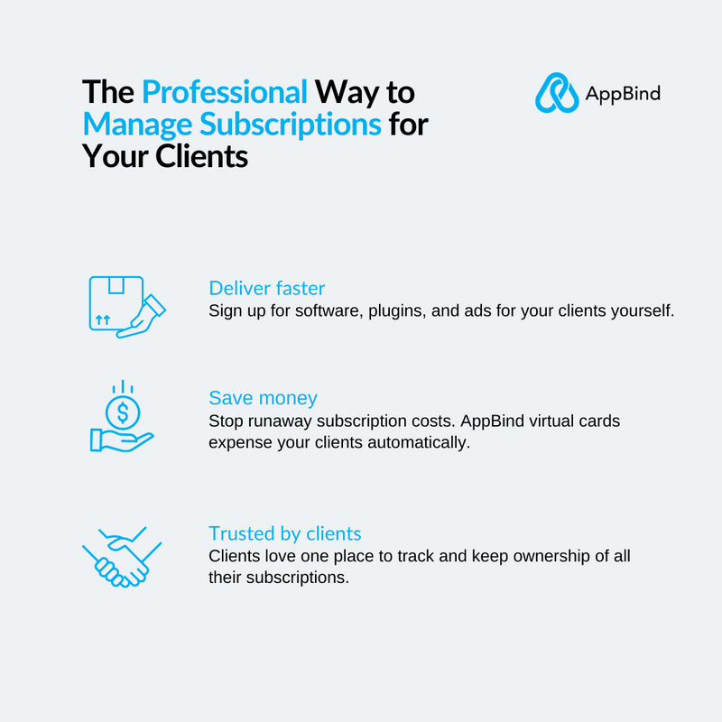 Keep track of all your client's subscriptions in one place and never miss a payment again. 

Simplify your business operations and give your clients the best experience possible. 💪

Ready to start now? 👉 Book a free demo with us or sign up for free!
appbind.com