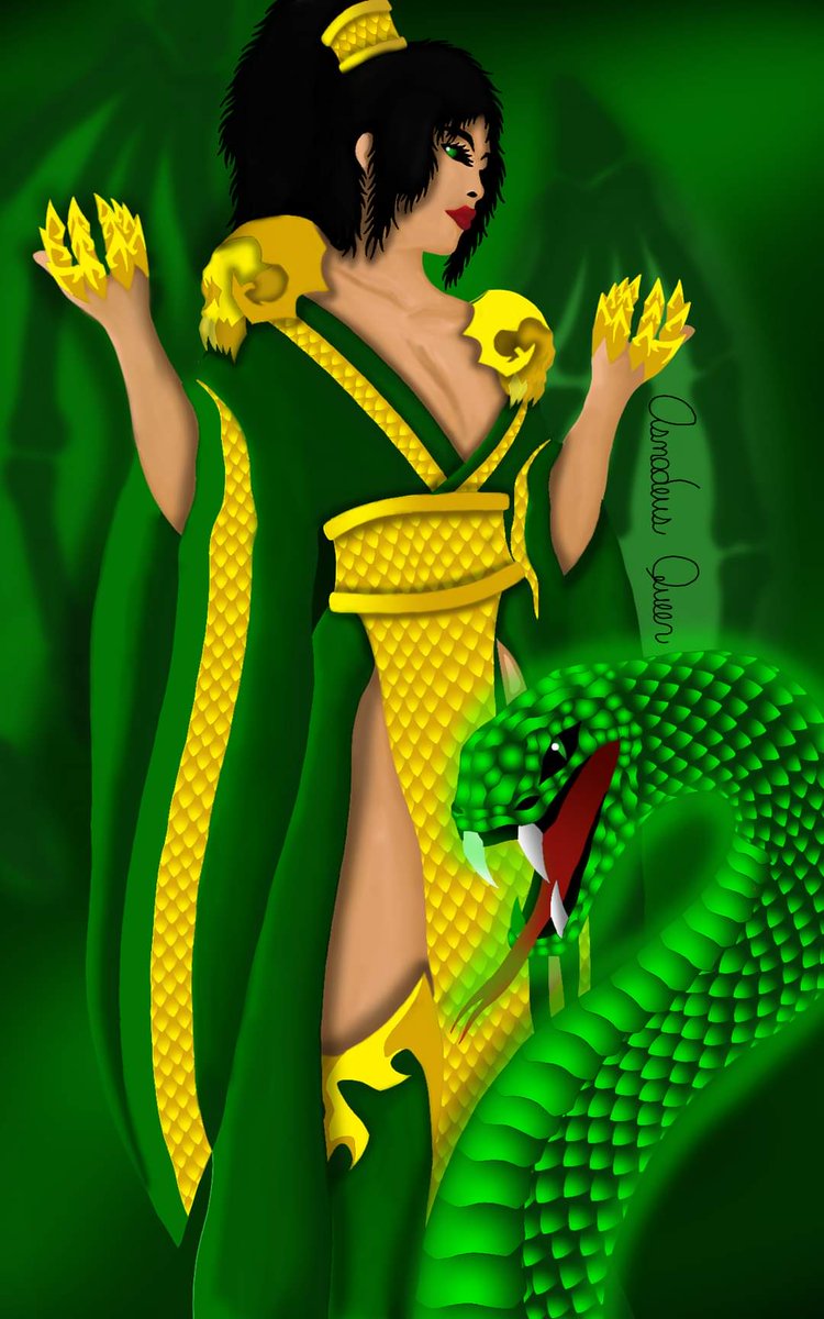 AsmodeusQueen's tweet photo. I am back in my drawing mood and ended up drawing stuff from #MortalKombat and my Oc. https://t.co/viyh9krRRp