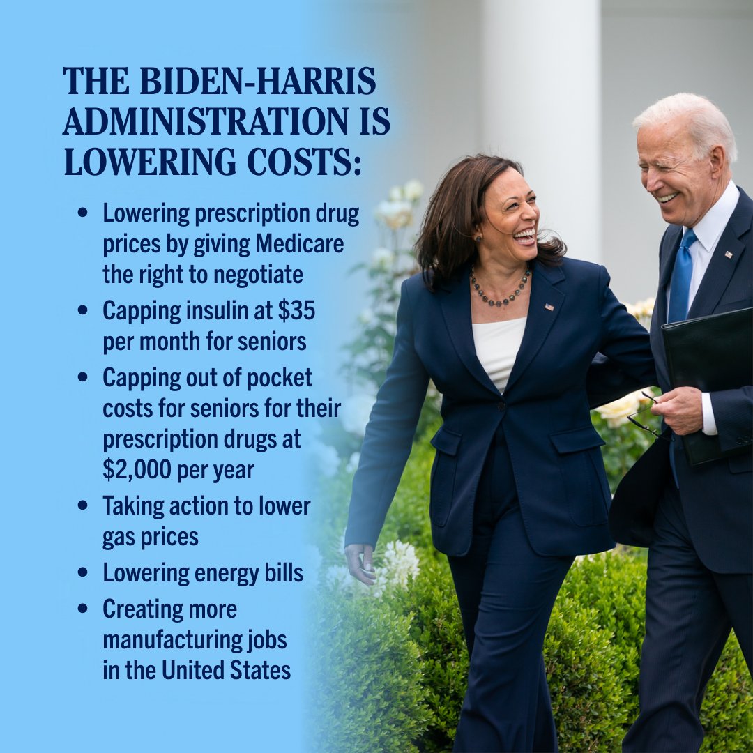 TheDemocrats's tweet photo. Here’s how the Biden-Harris administration is lowering costs for you ⬇️ https://t.co/bS0rdX7iWT