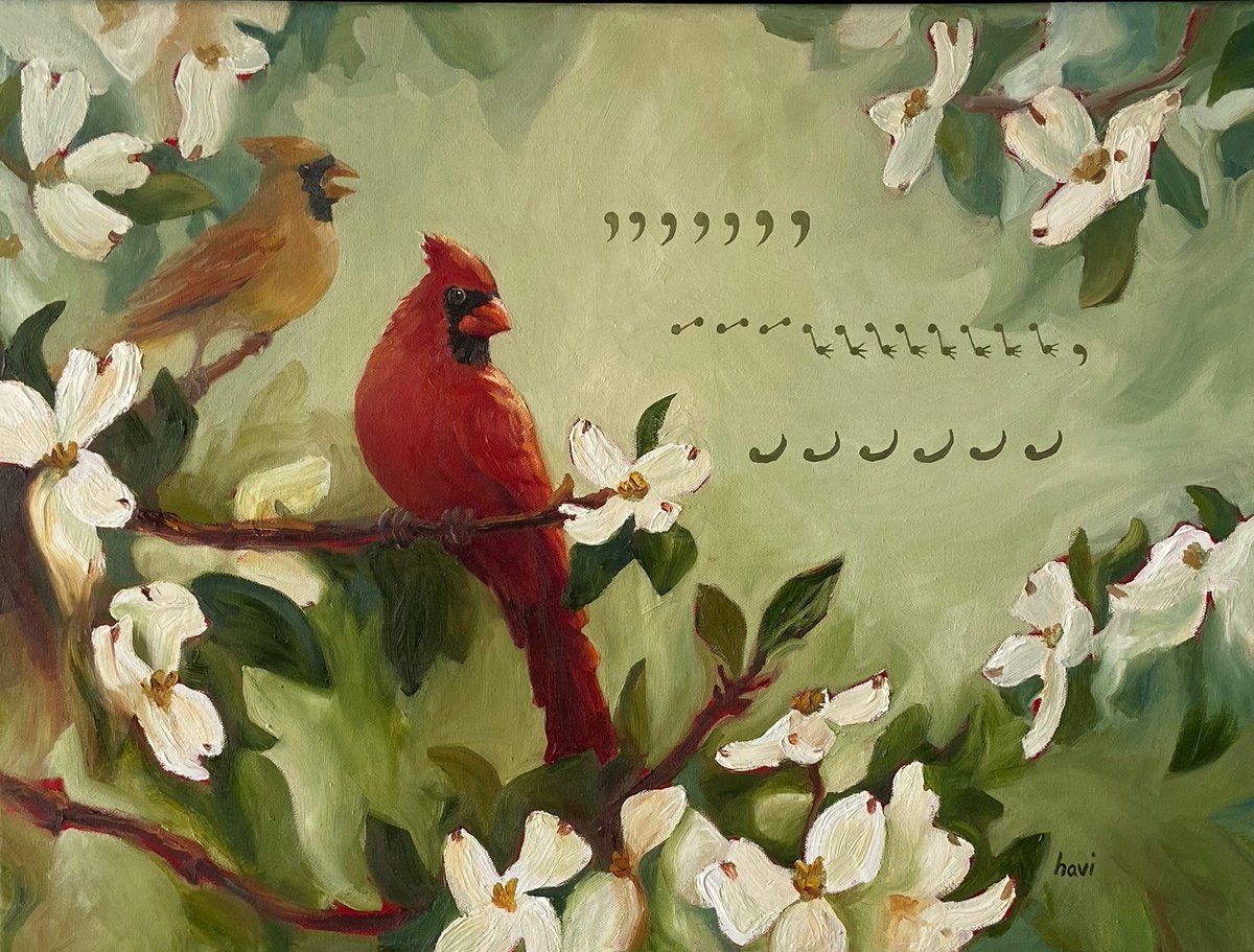 All are welcome to an art open house on May 12 from 5:30-7pm at Eastside.  "Learning to Sing with the Birds" is on display by artist Havilah Wingfield from Harrisonburg, VA. Bring a friend to come learn more about this beautiful collection!