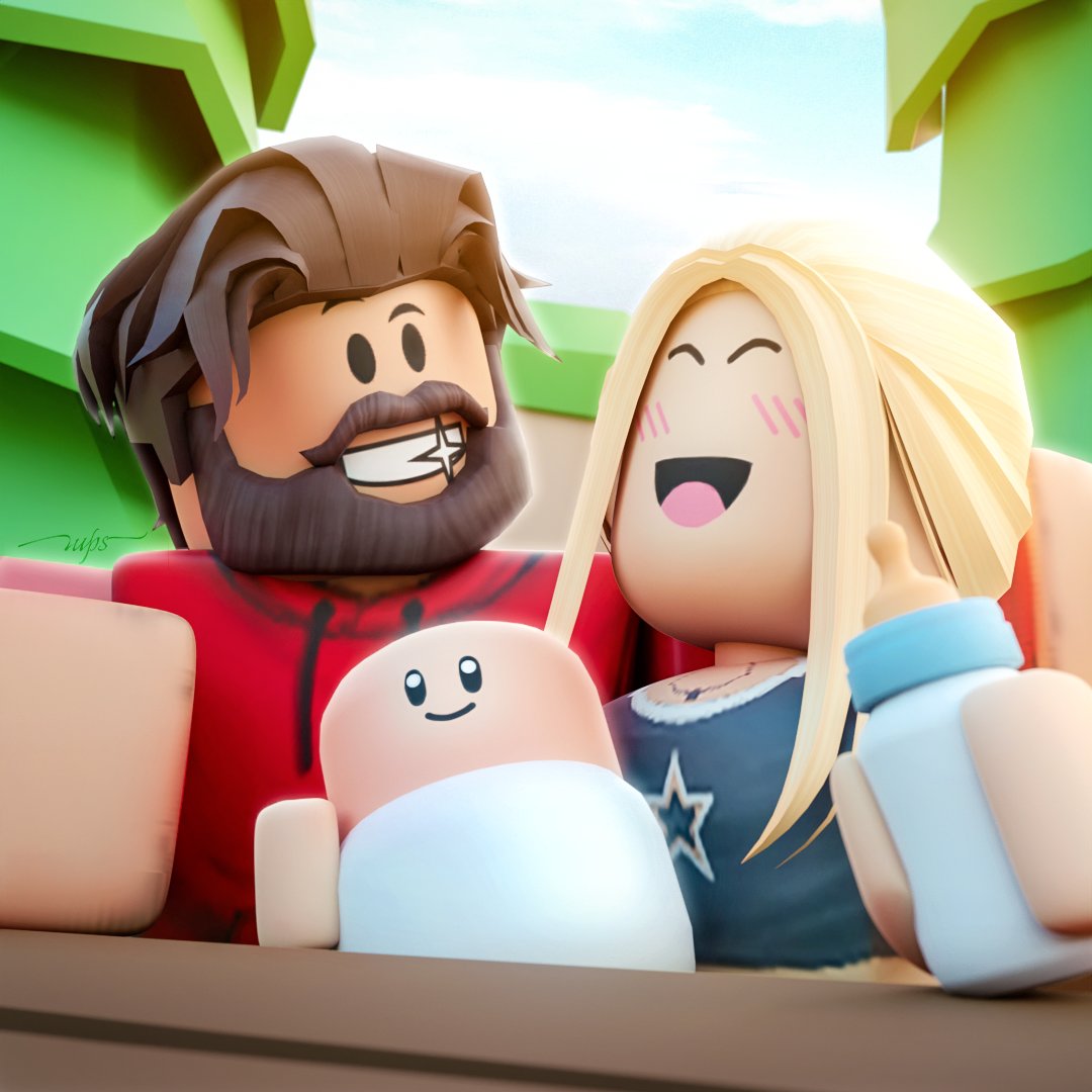 Check out my latest artwork! 
For a cutie family game👨‍👩‍👧

🔁 &amp; 💖 Appreciated

#RobloxDev #robloxart #RobloxGFX