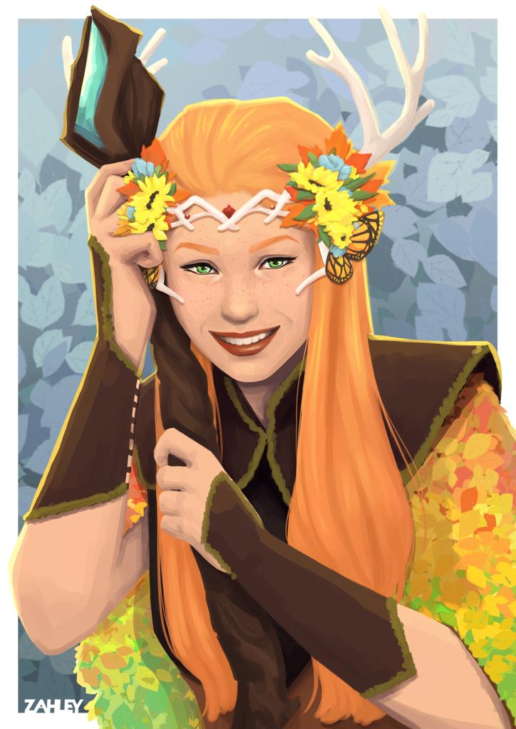 Zahley1's tweet photo. Keyleth! Thought it was about time for a redraw, the colours were so fun to work with 🍁
#criticalrolefanart https://t.co/8rZIhcfEBe