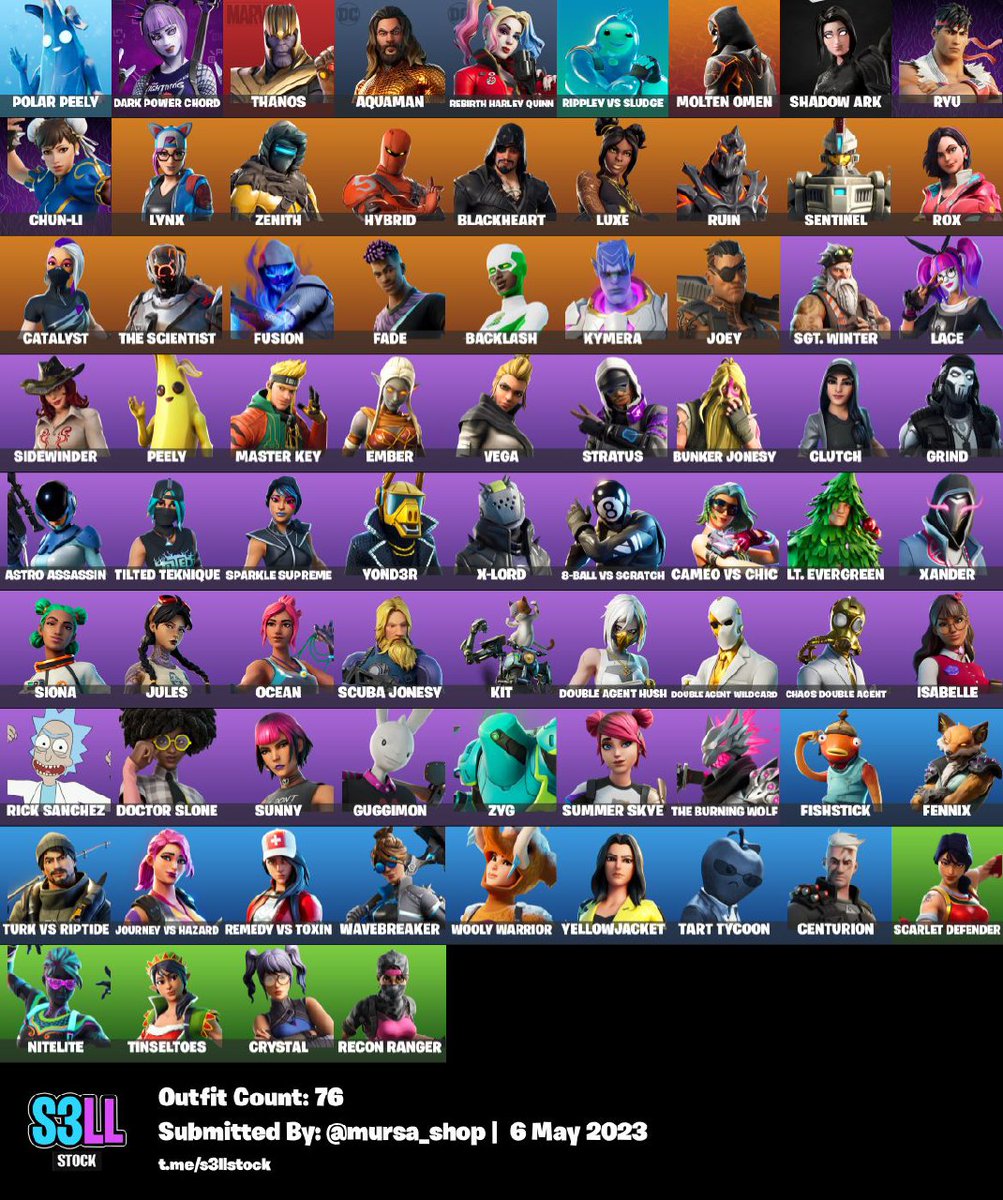 lucicdavid04's tweet photo. Selling Fortnite account 76skins Rebirth Harley Quinn
Price:27.99$
#fortnite #fortniteaccount #gamingcommunity #ogfortniteaccount #stackedfortniteaccount #renegaderaider #ikonik #wonder #eonskin #blackknight https://t.co/tVZo8rU7s5
