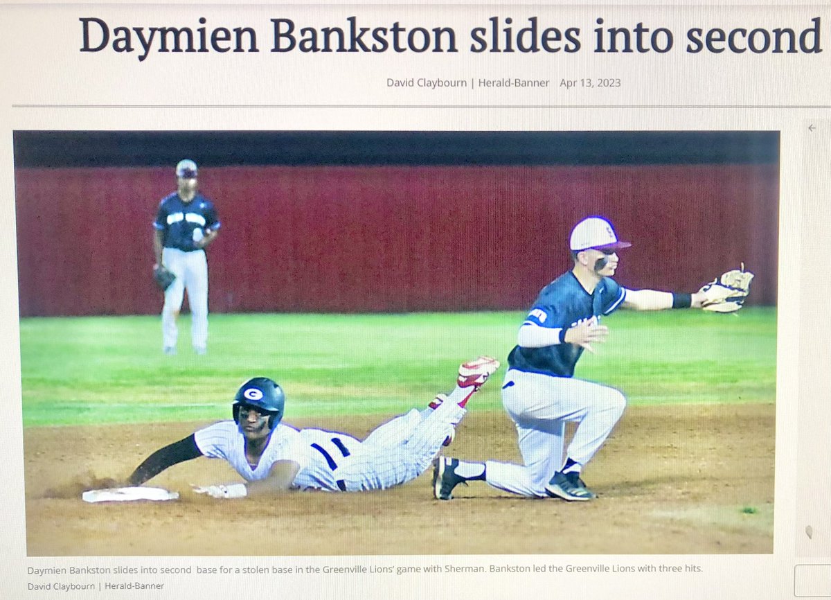 District win at home vs Sherman 3-2 

Led the team with 3 hits and a stolen base