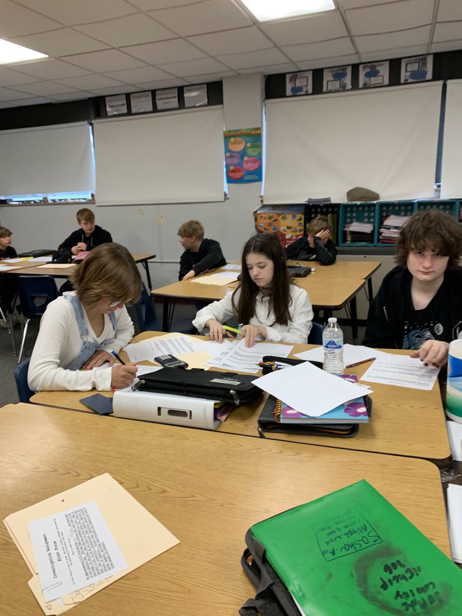 Backing science with evidence, my sixth graders solved the mystery murder of our Vice Principal! ⁦<a href="/ecmststauffer/">Terri Stauffer</a>⁩ ⁦<a href="/ECLocal/">East Clinton Schools</a>⁩