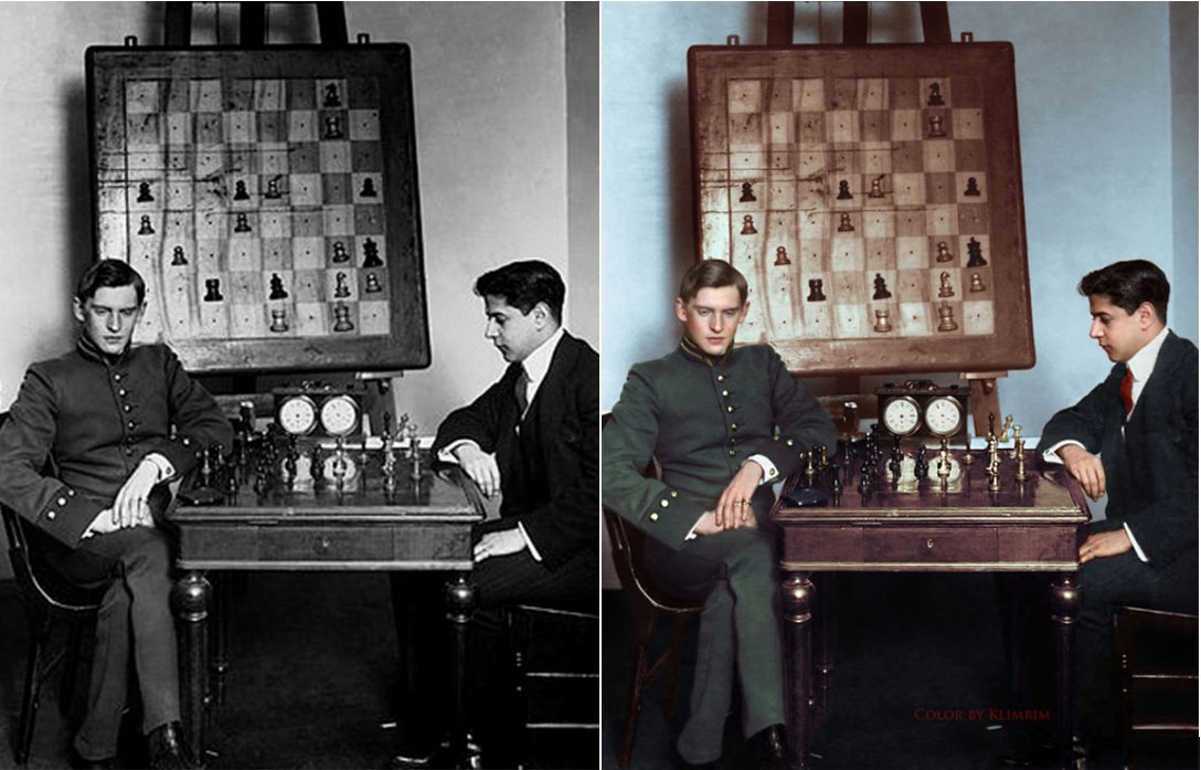 Ruhi Chess on X: Capablanca and Alekhine before and after AI.   / X