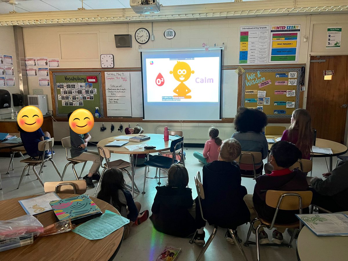 MrsBroeder's tweet photo. We calmed ourselves by doing some breathing exercises for Tune-In to You Tuesday @GranberyElem @MNPS_kidshealth #MNPSWellnessWeek2023 https://t.co/pcHBtnsBXY
