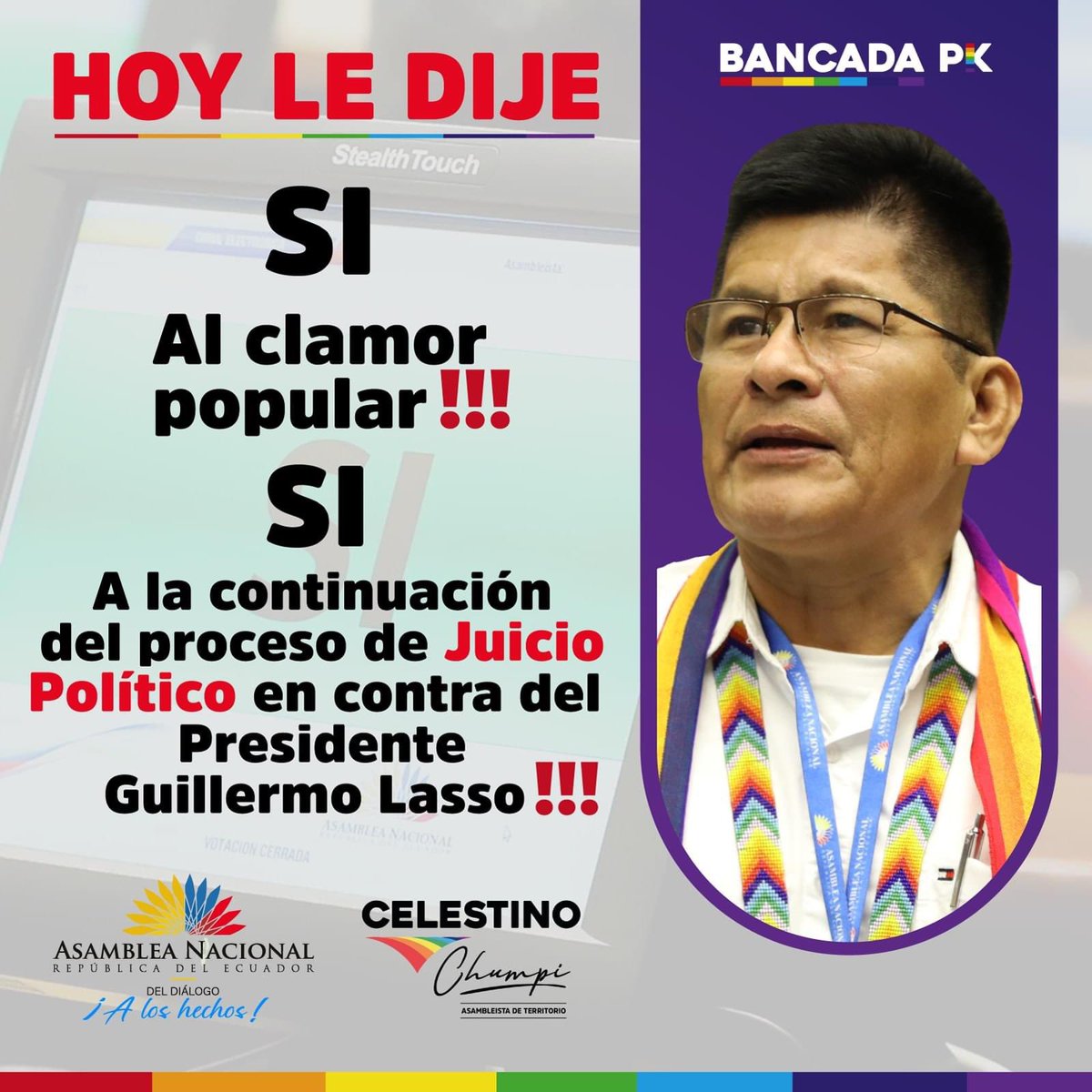 CChumpi's tweet photo. 🌈 Los verdaderos #Pachakutik estamos #JuntoAlPueblo. https://t.co/KtL7HhlDIs