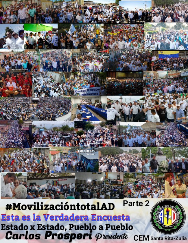 ADSantaRitaM's tweet photo. VENEZUELA YA DECIDIO... esta es la mejor Encuesta Estado x Estado, Municipio x Municipio le dan el respaldo a @prospericarlos Presidente; con un partido organizado @ADemocratica, su militancia en la calle trabajando incansablemete para lograr el triunfo el 22O. https://t.co/hKLjxdNrrC