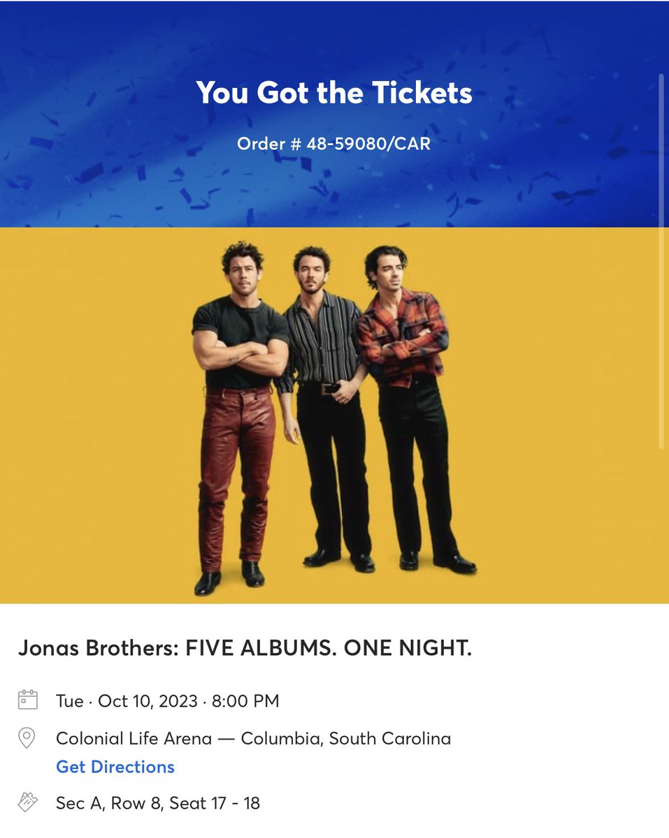 Kara_Cook's tweet image. Round 2?? Yes please! See you in Columbia @jonasbrothers