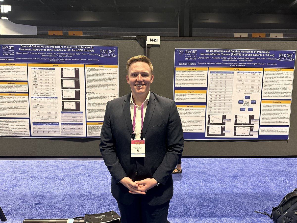 Big weekend for me! Graduation followed by my first DDW <a href="/DDWMeeting/">Digestive Disease Week</a>  #DDW2023 where I had the opportunity to present my work on Pancreatice Neuroendocrine Tumors. So thankful for the mentorship of <a href="/chawla_gi/">Saurabh Chawla</a> and  <a href="/EmoryGastroHep/">Emory Gastroenterology and Hepatology Fellowship</a> faculty <a href="/EmoryMedicine/">Emory School of Medicine</a>