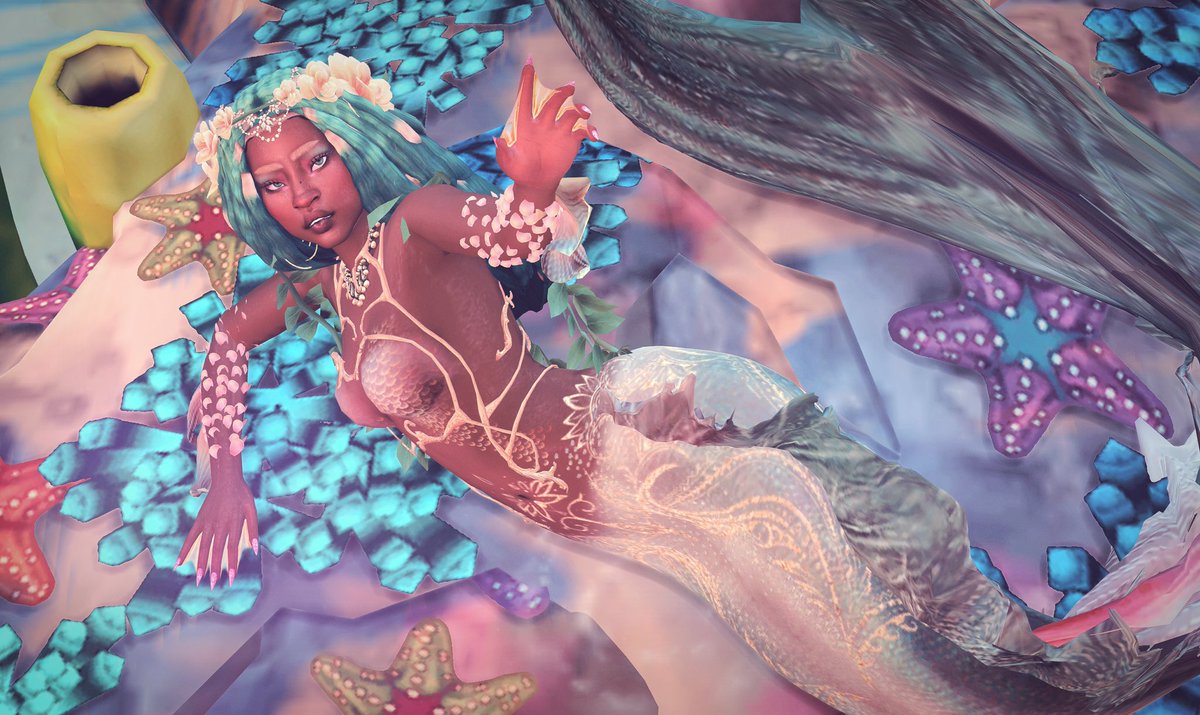 JujubieeSiming's tweet photo. More photos of my mermaid sim. I decided not to touch her face after all. Not sure what to name her and taking suggestions. Keep in mind she’ll be the Queen of the Sulani Ocean. 💖✨ #ts4 #thesims4 #thesims #thesims4cc #showusyoursims #ts4 #sims4mermaids #mermaids #thesims4cc https://t.co/FZ86S91qNf
