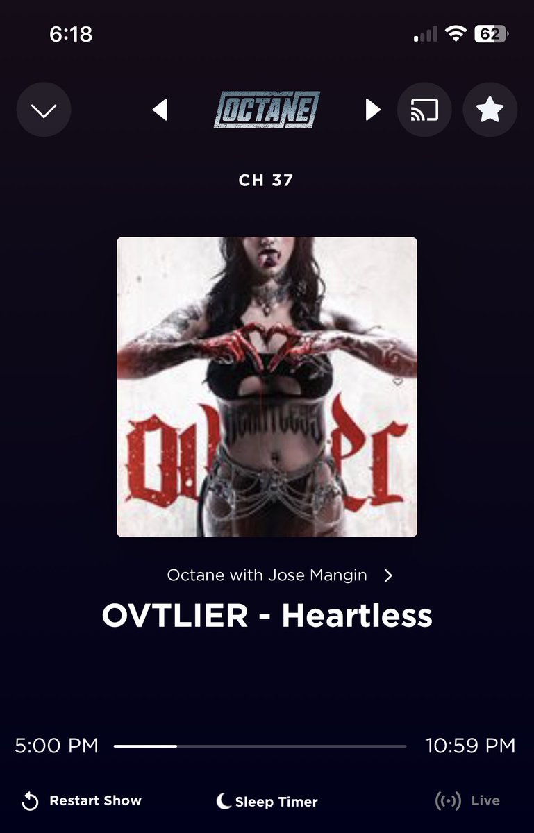 stephb_77's tweet photo. @josemangin @SXMOctane rocking my night with @ovtlierband #Heartless π€π»π₯! Thanks for the spin! #HardRock #NewRock #NewMusic #SXMOctane #Octane #Ovtlier #OutlierOutpost #Biguns https://t.co/zlBFMvc4IY