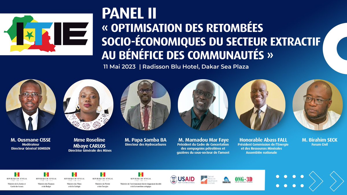 Itie_Senegal's tweet photo. En route vers la Conférence mondiale #EITI2023,  Des Panels de discussion, des sommités pour échanger sur la gouvernance du secteur extractif #Transparence #Gouvernance #Sénégal #EITI2023 #Senegal #Kebetu @MpeSenegal @MinistredelaJu5 @mfb_sn @Minesgeo_SN @NRGInstitute https://t.co/HWrpg8zo6q