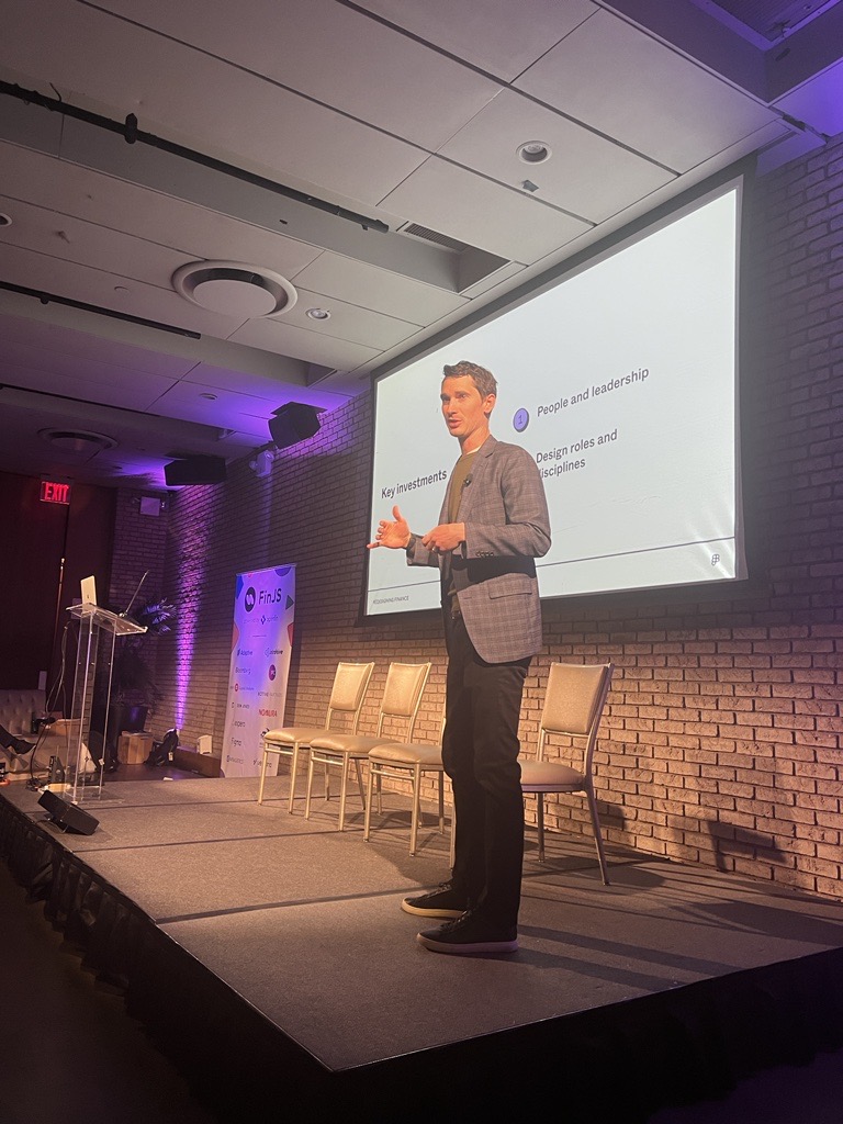 finjsio's tweet photo. Andrew Hogan (@ahhogan), Head of Insights at @figma, takes the #FinJS stage to share new research into how the financial services industry has been redefined through a focus on better designed sites, apps, and experiences.
#FinJSNY #Fintech #nyctech https://t.co/884m4Jb0z7
