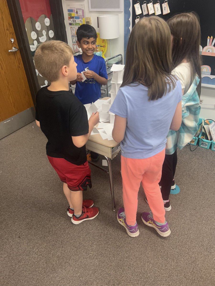 MrsKPersaud's tweet photo. Todays Team Building Tuesday was a STEM challenge to use all cards to create a stable standing structure. https://t.co/nzy5PY0pum