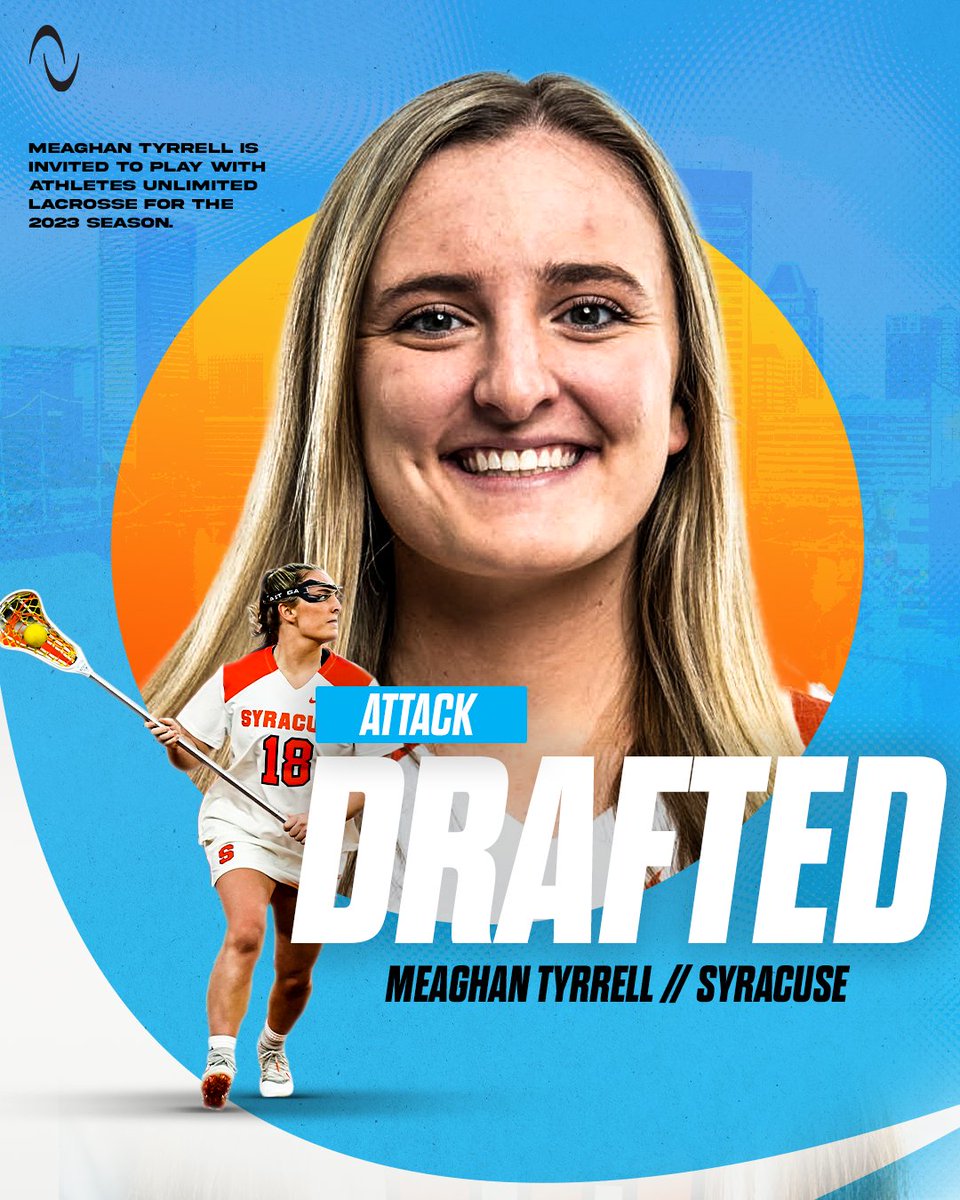 The pick is in.  

With the first pick in the 2023 college draft, Athletes Unlimited selects <a href="/CuseWLAX/">Syracuse Women's Lacrosse</a> attacker Meaghan Tyrrell 🎉  

#AULAXDraft23 | <a href="/MeaghannTyrrell/">Meaghan Tyrrell</a>