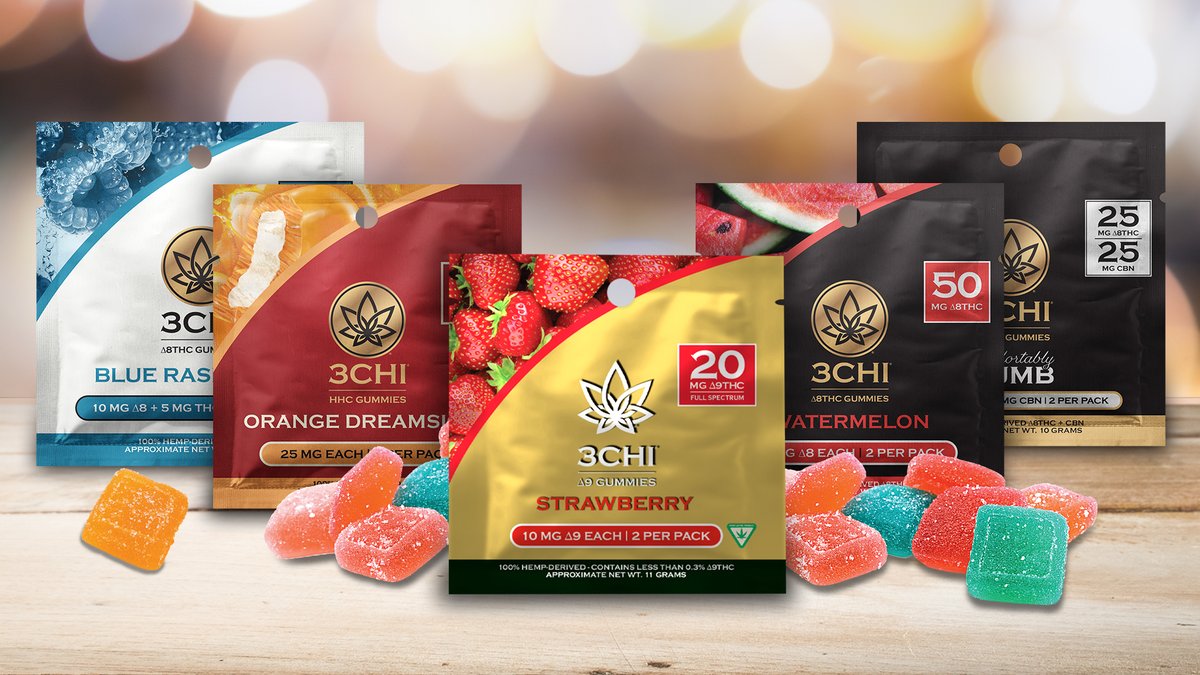 3CHIcanna's tweet photo. ON SALE NOW! Check out our 5-pack Gummy Sampler discounted on https://t.co/w1MjHDxmJG for a limited time! #3chi #3chigummies https://t.co/mnxk6GUviU