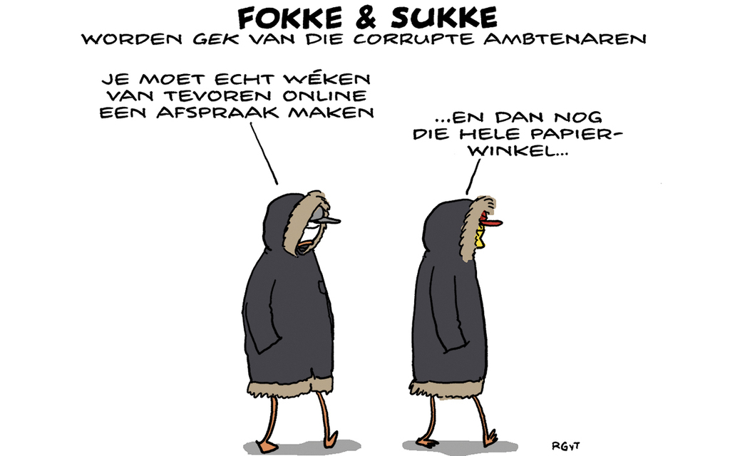 Fokke &amp; Sukke: F&amp;S worden GEK van die corrupte ambtenaren (NRC, wo, 10-05-23) - #humor |