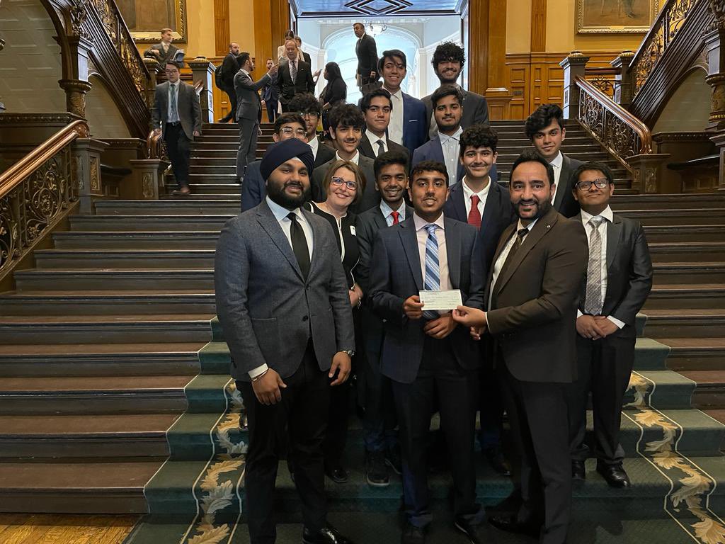 NMDrivingSchool's tweet photo. King Group of Companies is sponsoring the trip of team of 12 students from Central Peel Secondary School who were the only Canadian winners at NASA from over 26000 students to NASA’s 2023 Conference in Texas. A special thanks to MPP Hardeep Grewal for hosting us at Queen’s Park. https://t.co/e3FO6QlddP