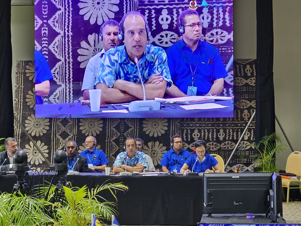spc_live's tweet photo. #ResilientPacific | Regional Energy and Maritime Transport Ministers #5thPRETMM roundtable discussions in Port, Vila Vanuatu this morning. Discussions include just energy transitions and climate financing for e energy and transport. https://t.co/ib1yppYmwY