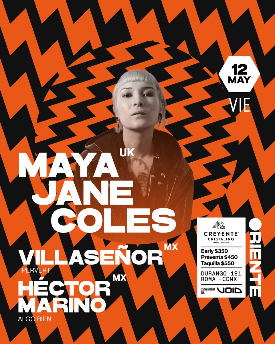 NochesElectroMx's tweet photo. Este Viernes Maya Jane Coles ⚡
12.Mayo.2023 #CDMX
+ INFO ▶️ https://t.co/gesaFBKx1x
#BarOriente https://t.co/Ph1tOVHcd6
