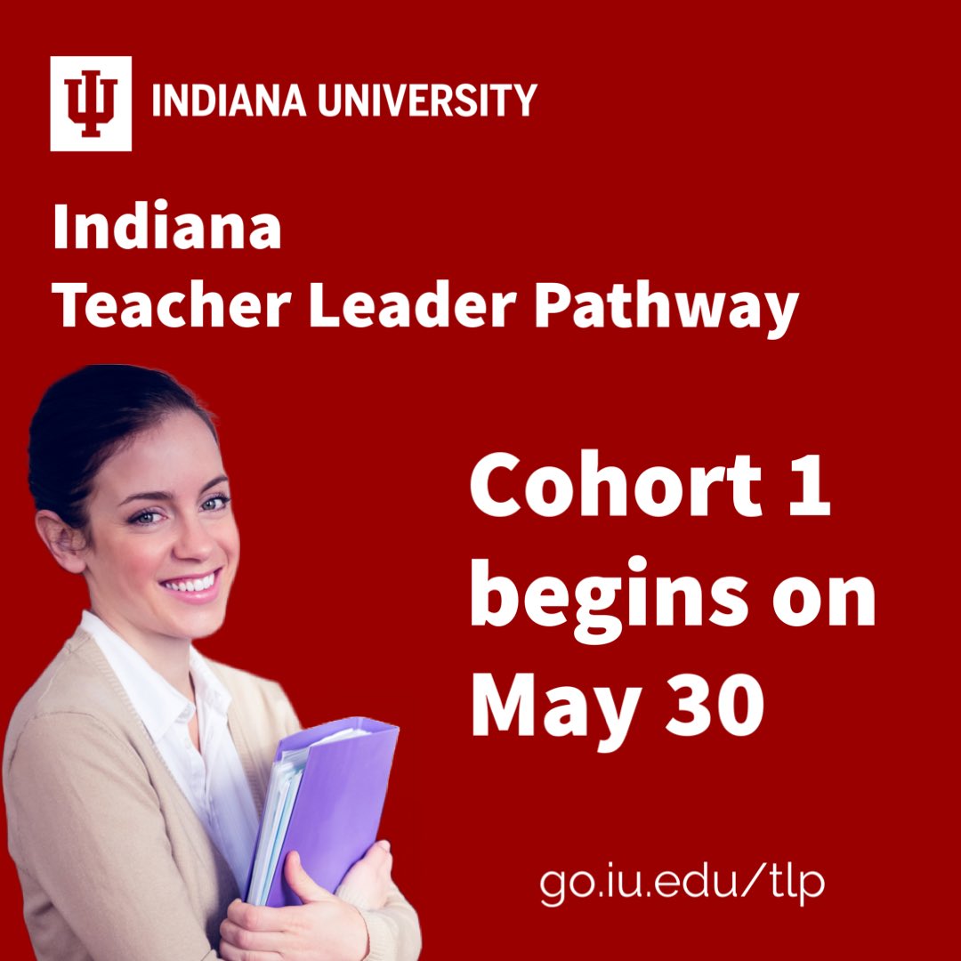 IU Ed Leadership (@iuedleaders) on Twitter photo Big news: the first cohort of the Teacher Leader Pathway is full! In less than two weeks, 20 teachers will be the first in the state to participate. <a href="/ISTAmembers/">Indiana State Teachers Association (ISTA)</a> <a href="/IAPSS_ORG/">IAPSS</a> <a href="/INPrincipals/">IASP</a> <a href="/CIESCtweets/">CIESC</a> <a href="/IUBloomington/">IU Bloomington</a> <a href="/IUSchoolofEd/">IU School of Education Bloomington</a> <a href="/SecJennerIN/">Dr. Katie Jenner</a> <a href="/EducateIN/">Indiana Department of Education (IDOE)</a> <a href="/drmichelemoore/">Michele Moore</a> <a href="/UCEA/">UCEA</a> Big news: the first cohort of the Teacher Leader Pathway is full! In less than two weeks, 20 teachers will be the first in the state to participate. <a href="/ISTAmembers/">Indiana State Teachers Association (ISTA)</a> <a href="/IAPSS_ORG/">IAPSS</a> <a href="/INPrincipals/">IASP</a> <a href="/CIESCtweets/">CIESC</a> <a href="/IUBloomington/">IU Bloomington</a> <a href="/IUSchoolofEd/">IU School of Education Bloomington</a> <a href="/SecJennerIN/">Dr. Katie Jenner</a> <a href="/EducateIN/">Indiana Department of Education (IDOE)</a> <a href="/drmichelemoore/">Michele Moore</a> <a href="/UCEA/">UCEA</a>