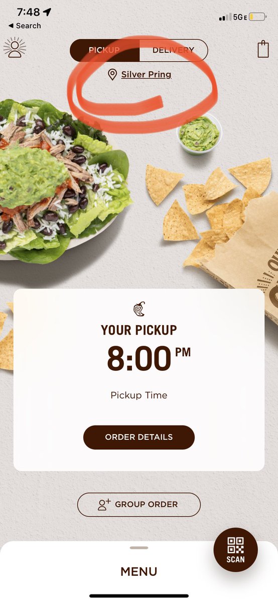 LegacyPlanning's tweet photo. Dear @ChipotleTweets you have a typo in your app. It’s @SilverSpringMD not “Silver Pring” https://t.co/zhoKqqyhCl