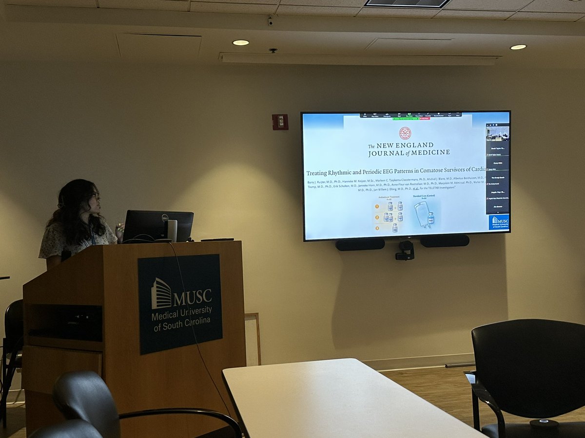 HolyCityNCC's tweet photo. Awesome #JournalClub discussion on TELSTAR by @GangaNavada!
- Treat all EEG abnormalities?
- Limitations of the article?
- Practical changes from the conclusion?
#RegionalJC #NCCJournalClub #FellowLearning #MedEd
@EmoryNeuroCrit @uabneurores @WakeNeuro https://t.co/x3HaqHAJx0