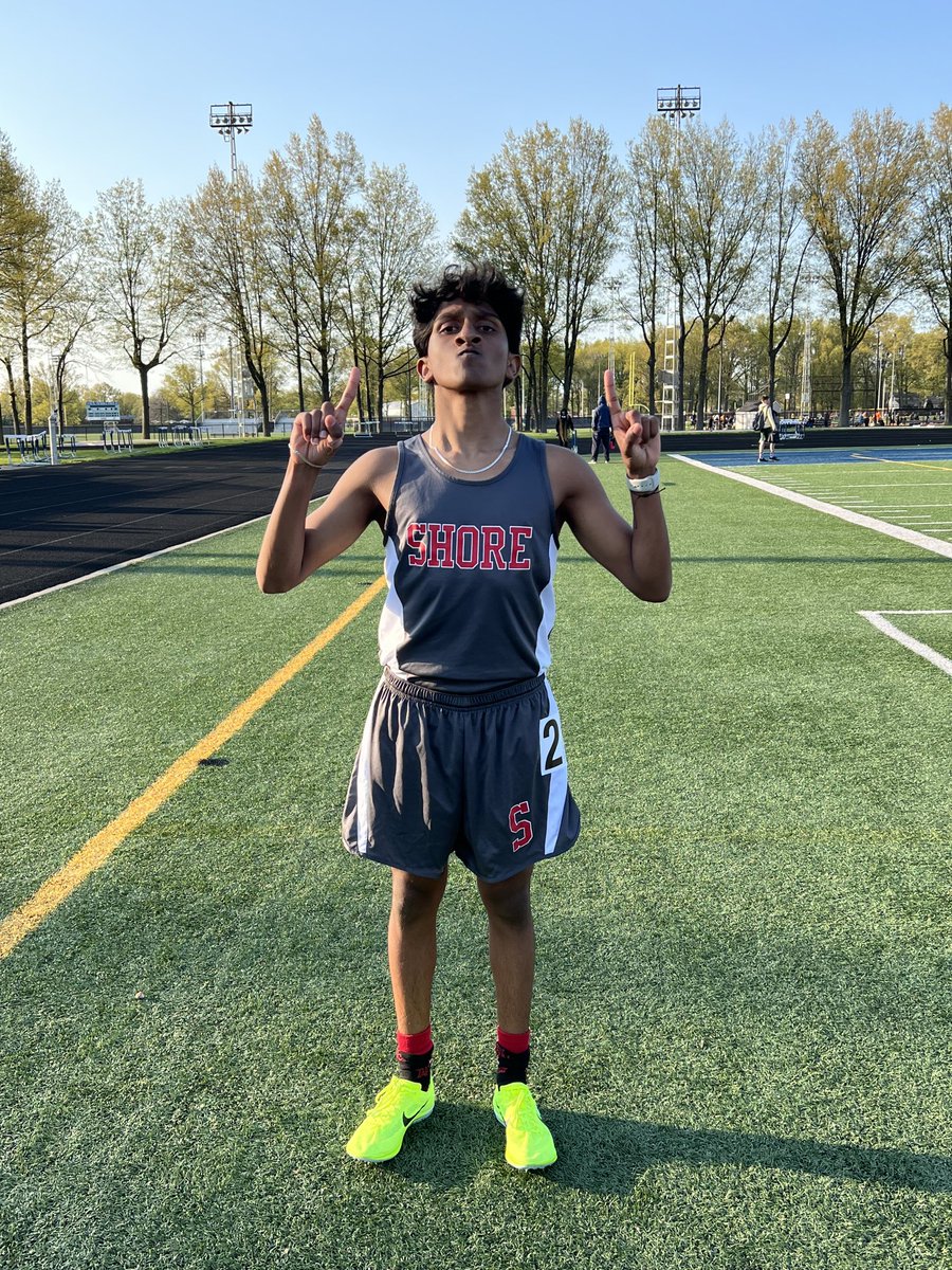 Anagh waited for the last race of his MS  career to break the boys 800m record (2:18.07). Looking forward to watching him compete at the next level. Even better kid / student than he is a runner. ⁦<a href="/ShoreSports/">Shore Athletics</a>⁩