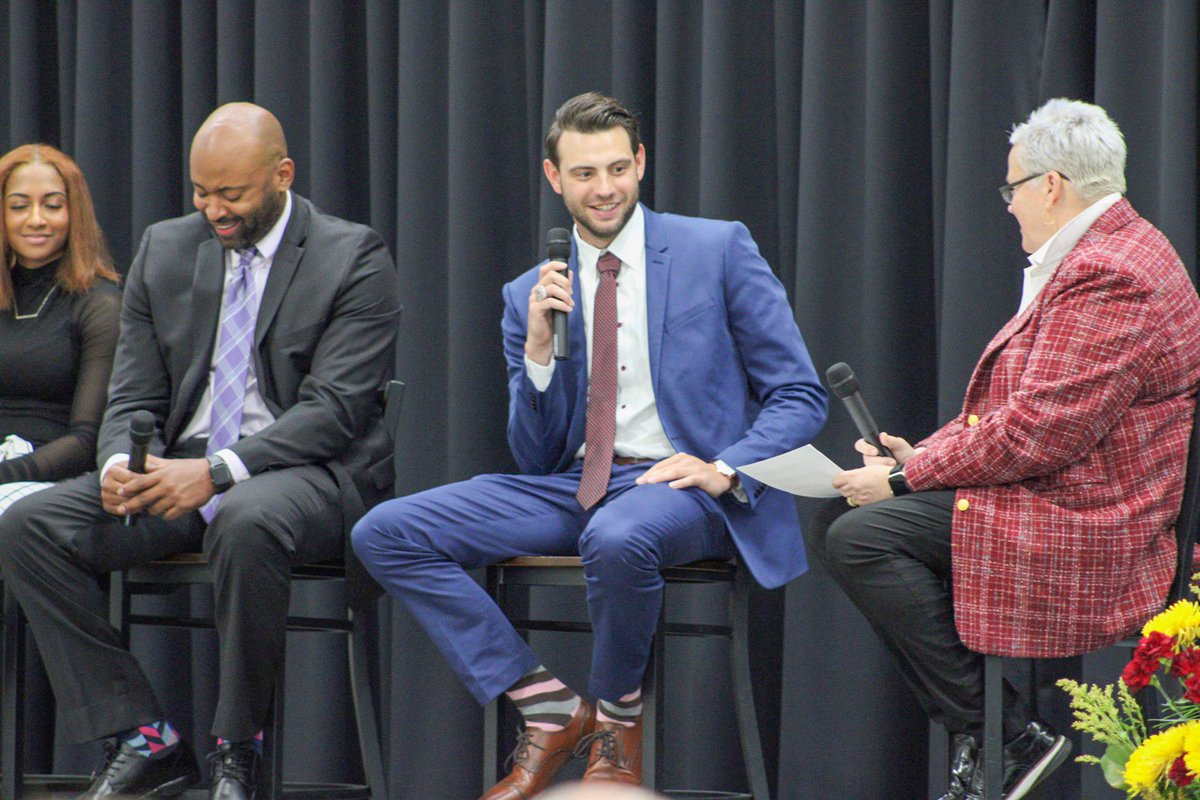 We had a wonderful athletics fundraising dinner last evening, which culminated with a panel discussion. The panel was comprised of our former SAs that played or are playing at the professional level. This crew was so impressive! Love these four humans!