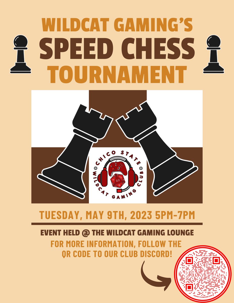 csucgaming's tweet photo. Starting in 10 minutes, speed chess at the wildcat gaming lobby! Our last event for the semester with prizes, come join us! https://t.co/RN8KmPrKXS