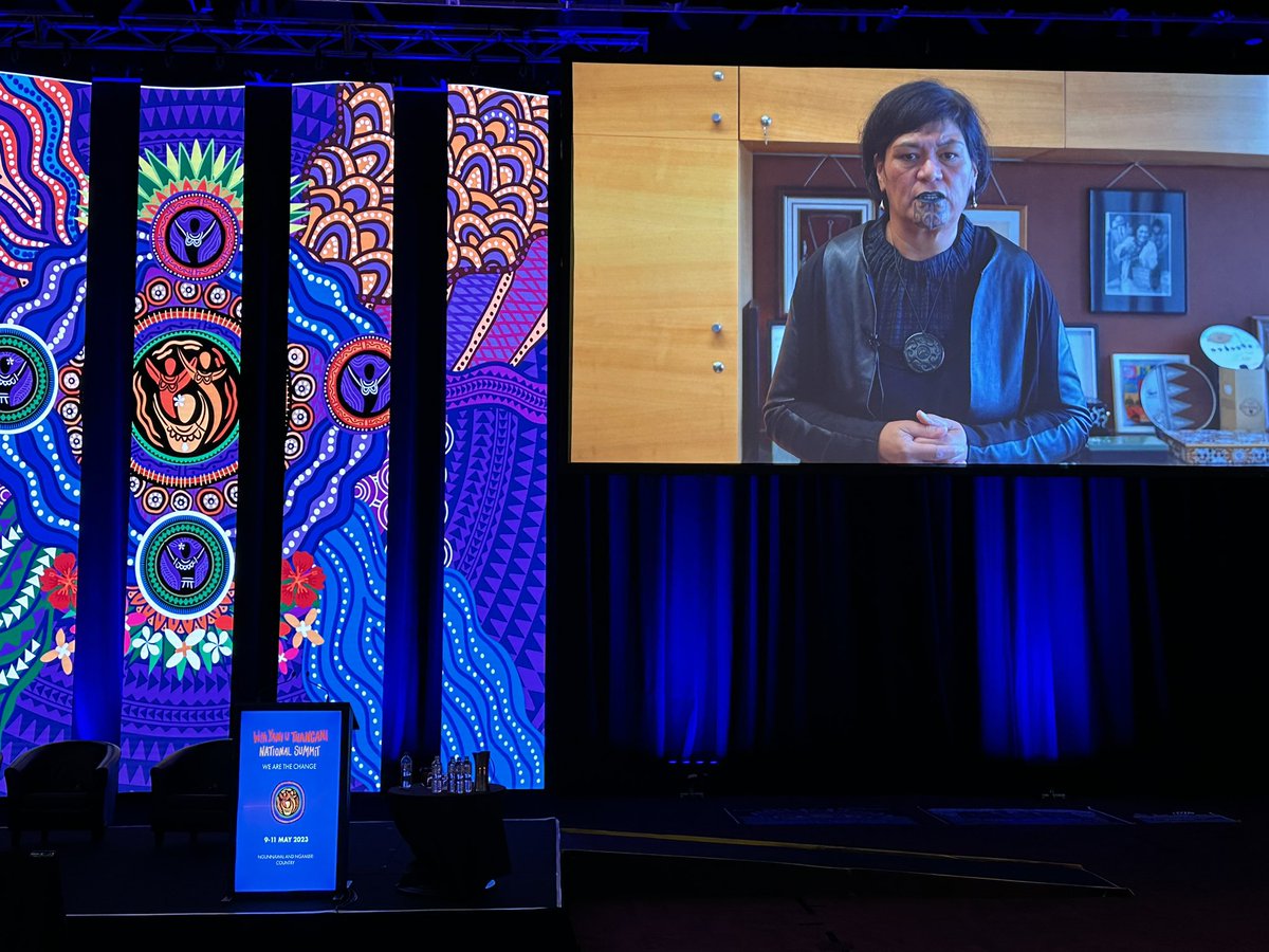 julsballangarry's tweet photo. Another strong  and inspiring First Nations woman the hon. @NanaiaMahuta sharing messages of solidarity for the voice - stating that Aotearoa anticipates the outcome of the referendum 
#WYUTSummit2023 #firstnationsforeignpolicy https://t.co/B4LNN99DYB