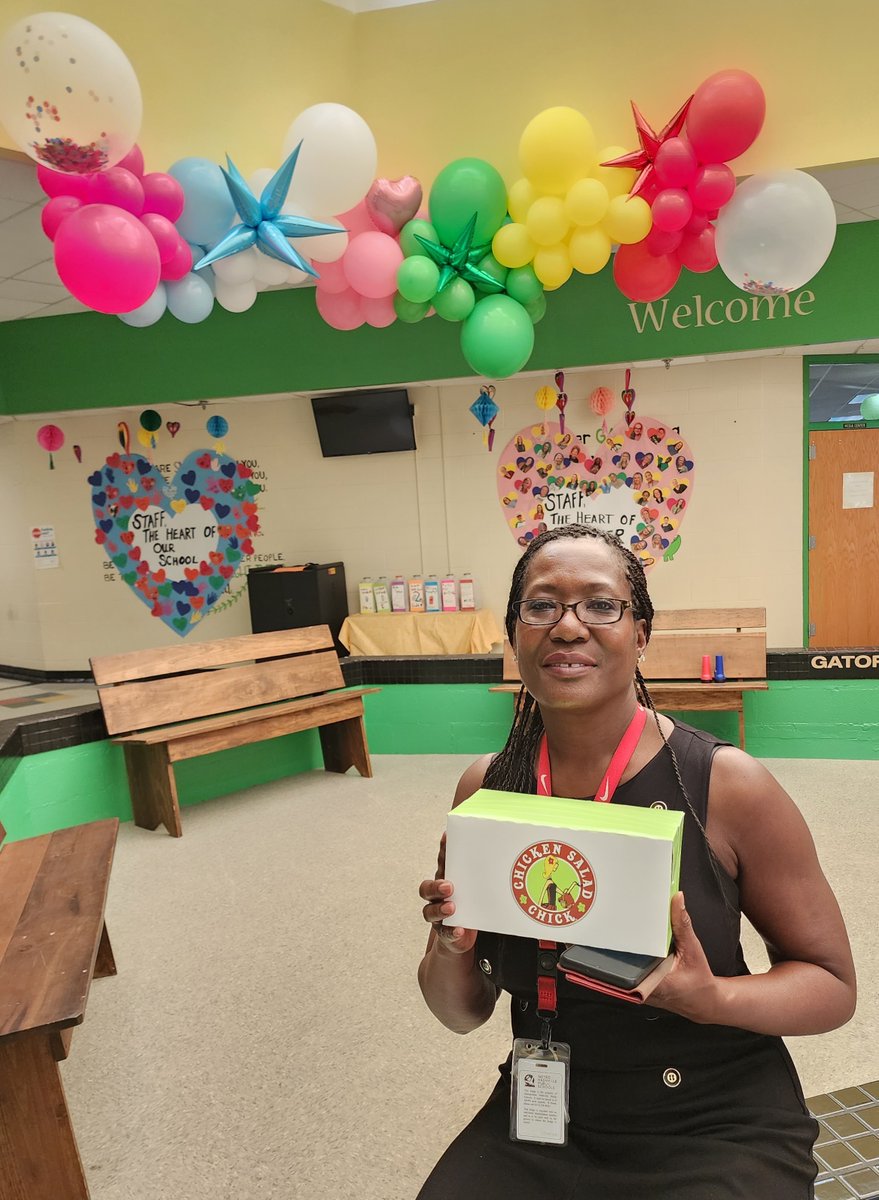 gowerpto's tweet photo. Even Principal Frazier can’t pass up Chicken Salad Chick! 
Thank you for helping us show our Gower Staff some love this week! They deserve it! https://t.co/lhD9GVDW2V