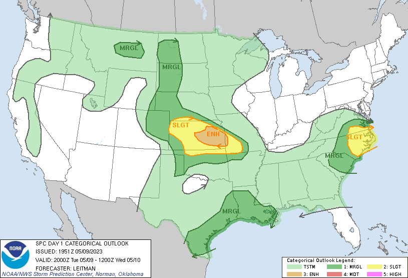 LimWeather's tweet photo. D1
#EnhancedRisk in E #Kansas, SW #Missouri, esp #Salina, #EmporiaKS, #Wichita, #Topeka, #ElDoradoKS, #Chanute, #Hutchinson, #ManhattanKS, #JunctionCity, #NewtonKS cities
30% SIG #Hail/#Wind/5% #Tornado risk
#USwx #wxtwitter #KSwx #MOwx #SevereWX #SPC #TornadoAlley https://t.co/KYi3B3plnv