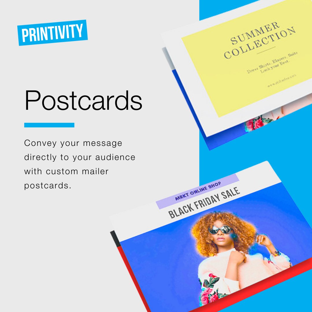 Printivity's tweet image. Our custom postcards are sure to impress and will stick in your customer's minds, thanks to our high-quality printing and your personalized messaging. #postcards #marketing #Printivity printivity.com/marketing/post…