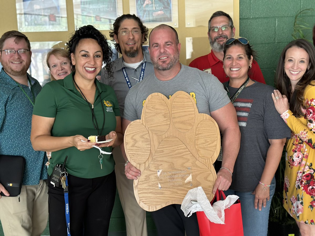In her recommendation to the school board the Superintendent said @MDegirolmo11 was “meant to be” at DeLand High. We couldn’t agree more! #happybulldogs <a href="/MrLuVCS/">Mr. Lucero</a>