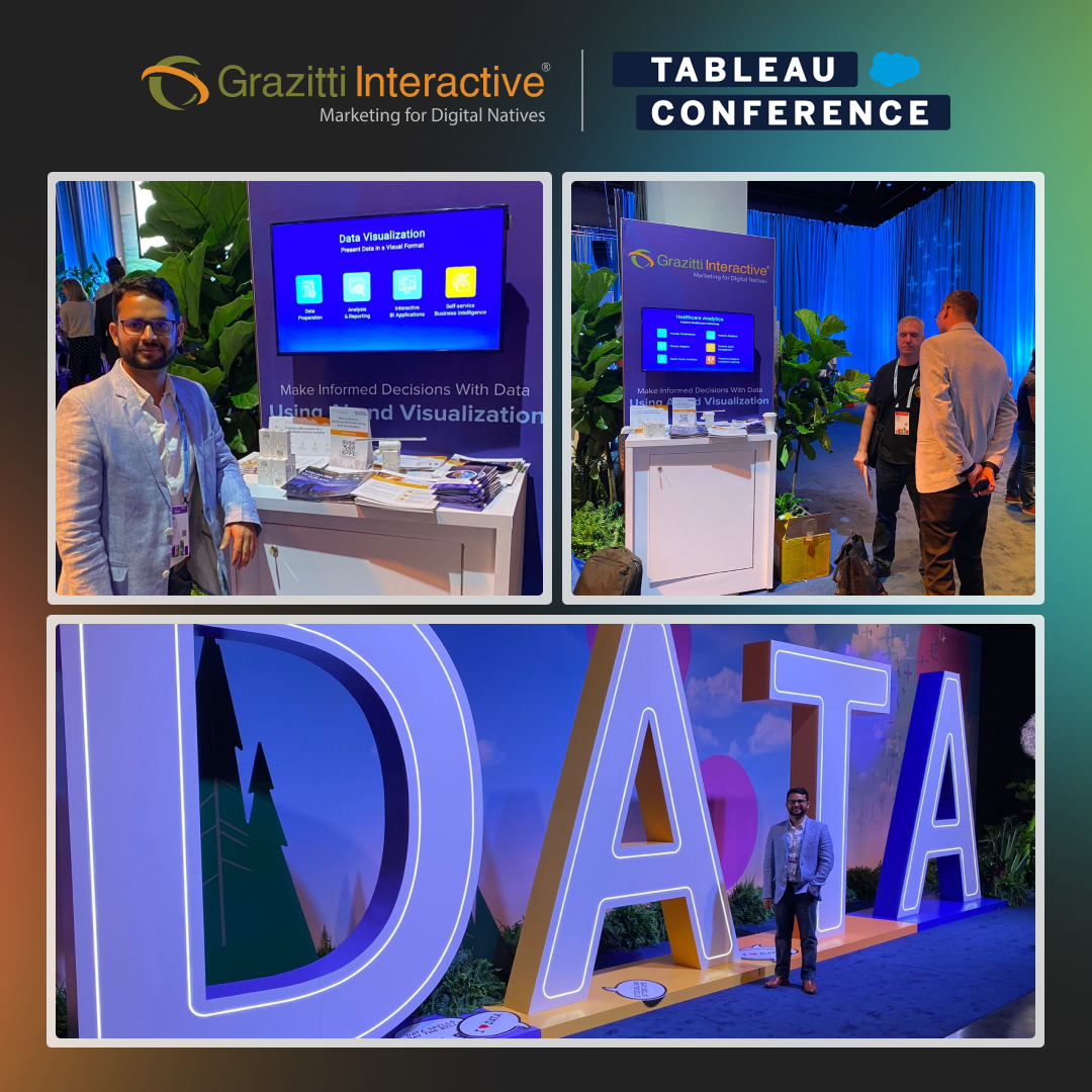 Grazitti's tweet photo. The Tableau Conference is the ultimate analytics experience &amp; we're interacting with some of the finest minds in the analytics space. @sharmanikhils 

👉 https://t.co/BhldFnr8qQ 👈

#DataFam #Tableau #Data23 #Grazitti https://t.co/V54SBceujK