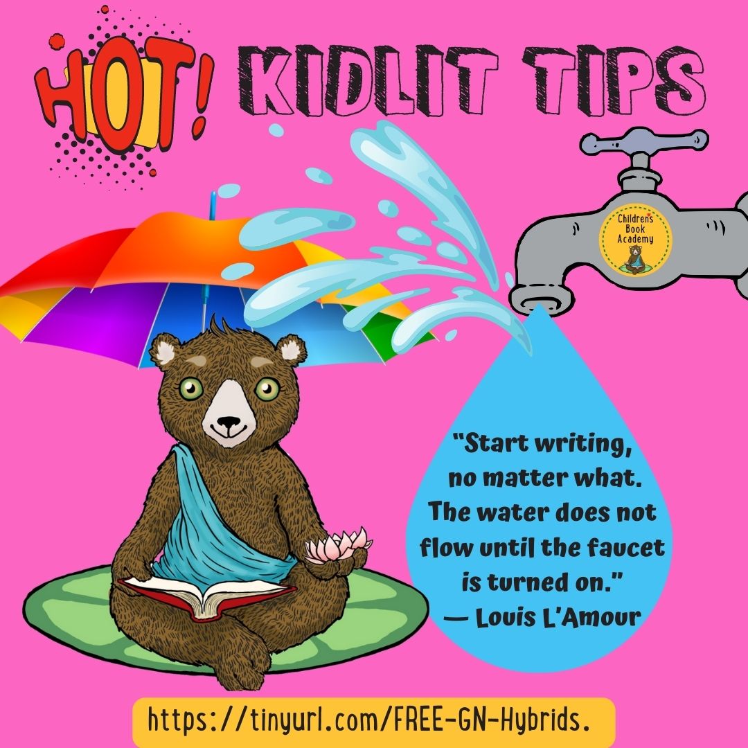 ChildrensBookAc's tweet photo. “Start writing, no matter what. The water does not flow until the faucet is turned on.”- Louis L’Amour
 Join us for the FREE workshop &amp; get your creativity flowing as we show you the keys to creating amazing graphic novels and hybrids, even if you're not an artist or writer! 1/3 https://t.co/2lM8dA0bA7