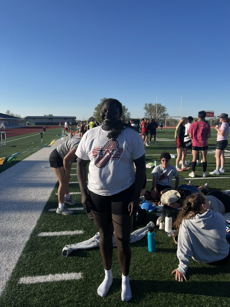 Double district champion Nyaluet Diew in the shot and discus!